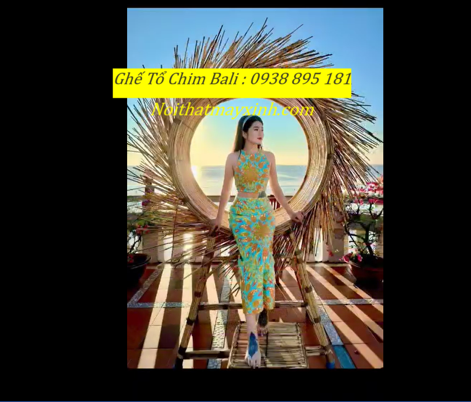 Ghế tổ chim Bali mây tre , ghế tổ chim treo cây , ghế checkin tổ chim